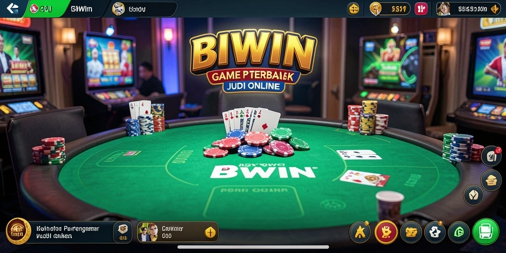 Screenshot gameplay BIWIN menunjukkan aksi seru permainan poker.