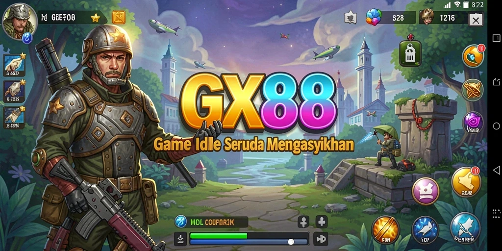 Tampilan gameplay GX88 yang menawan dan penuh warna.