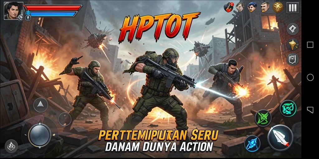 Tampilan mendebarkan dari gameplay HPTOTO dengan aksi yang intens.