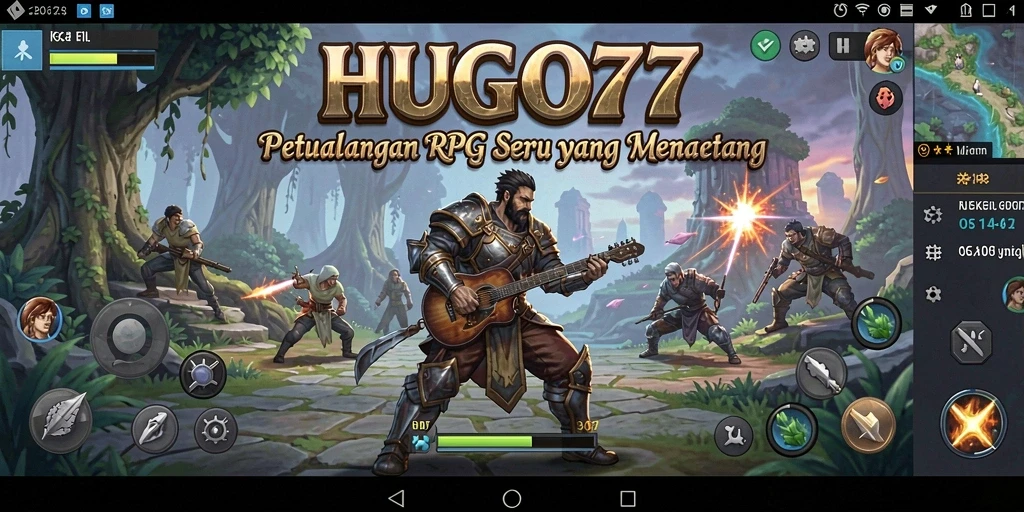 Tampilan gameplay seru di HUGO77 dengan karakter dan misi menarik.