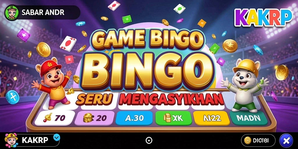 Tampilan gameplay utama KAKRP yang menunjukkan suasana Bingo.