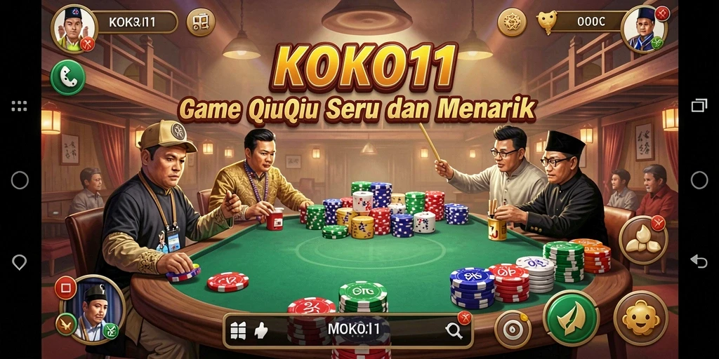 Tangkapan layar utama KOKO11 dengan gameplay QiuQiu yang intens.