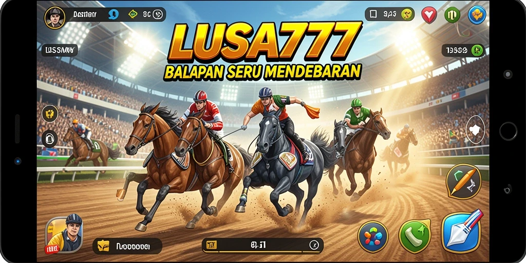 Tampilan gameplay LUSA777 yang seru dan mendebarkan saat balapan.