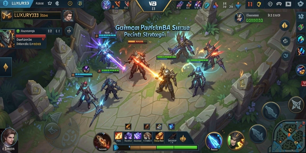 Screenshot gameplay LUXURY333 yang menunjukkan aksi pertempuran seru di arena.