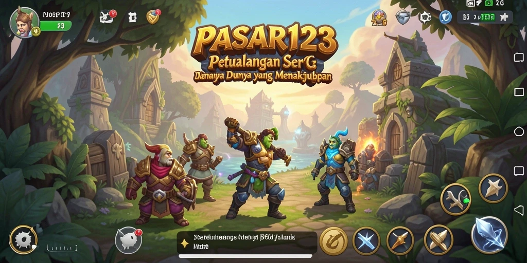 Tampilan gameplay PASAR123 menunjukkan petualangan mendebarkan para pemain di dunia RPG.