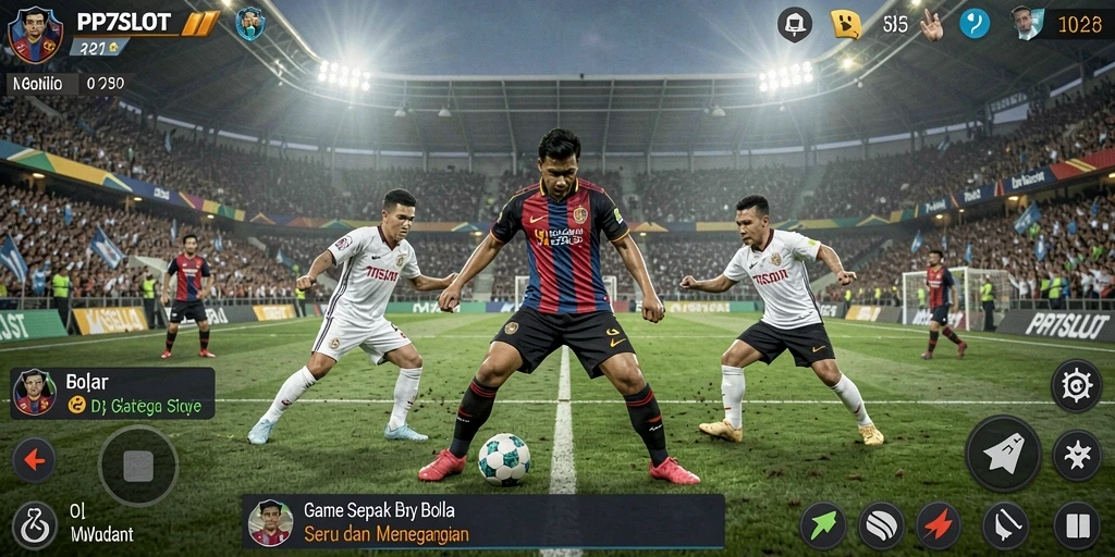 Tampilan gameplay PP7SLOT dengan aksi sepak bola yang mendebarkan.