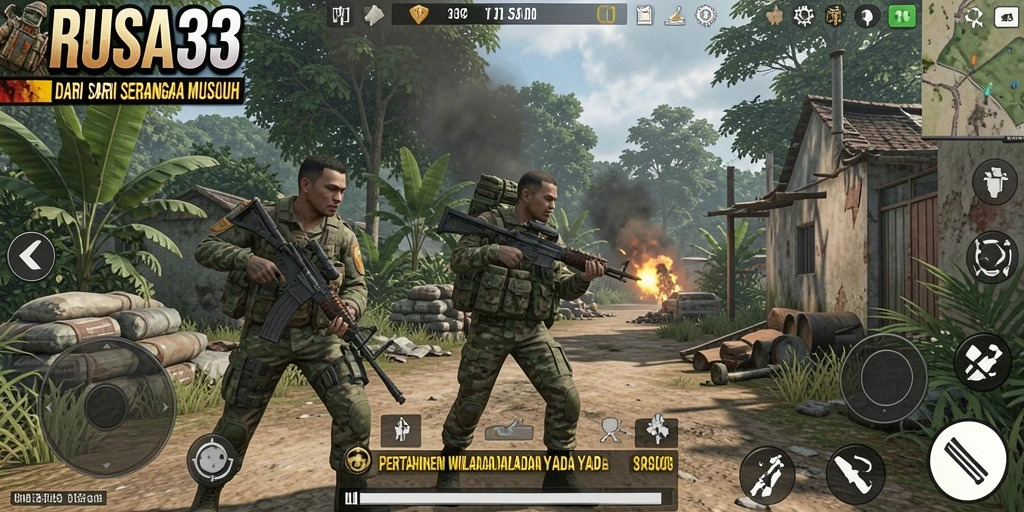 Gameplay RUSA33 yang seru dalam genre Tower Defense.