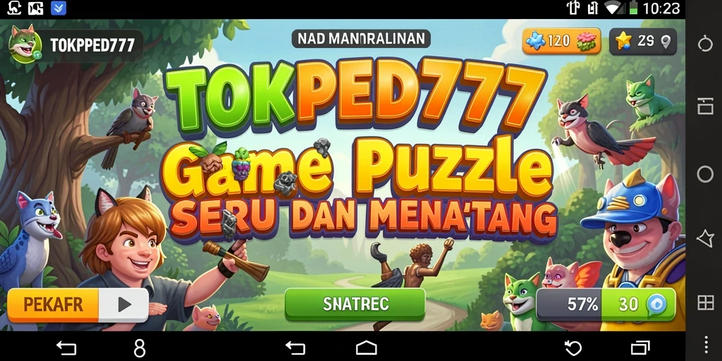 Tampilan gameplay seru dari TOKPED777 dengan berbagai tantangan Puzzle.