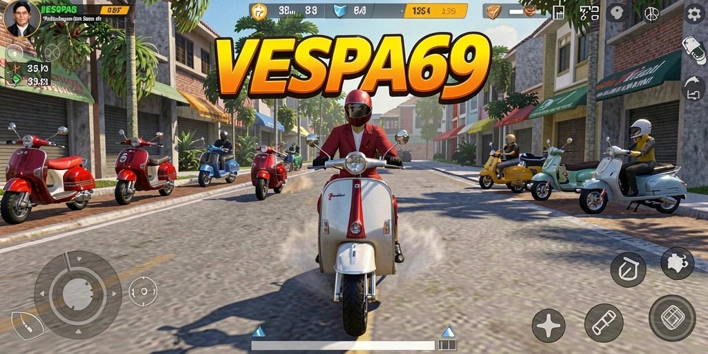 Gameplay seru VESPA69 saat menjelajahi jalur petualangan.
